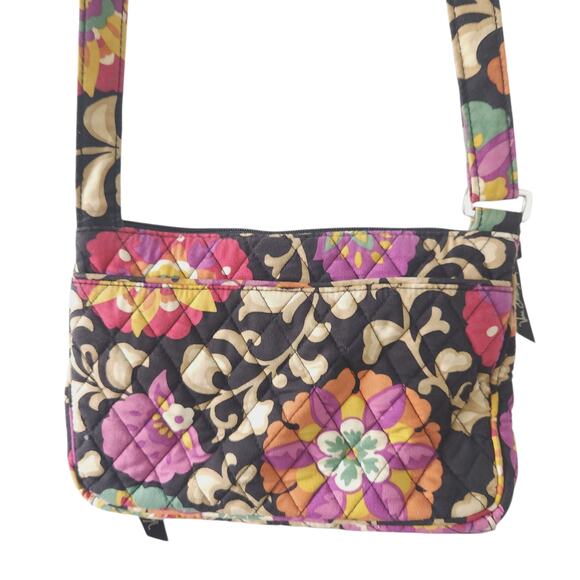 Vera Bradley Suzani Small Purse Crossbody Black Floral Retired Bag - Picture 4 of 6